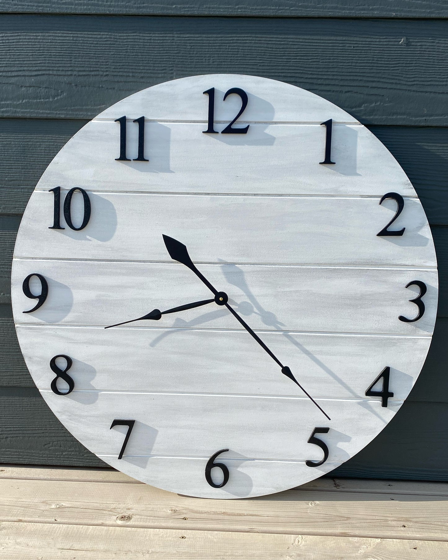 Personalized White with greywash clock