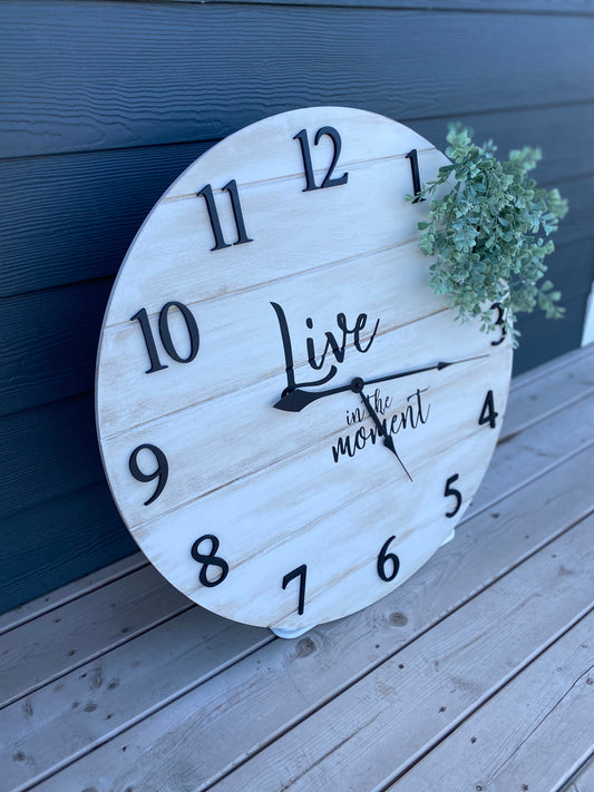 Personalized White with greywash clock