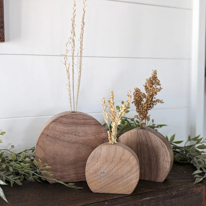 Wooden vases