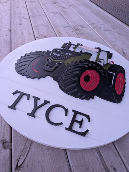 Tractor name sign customized