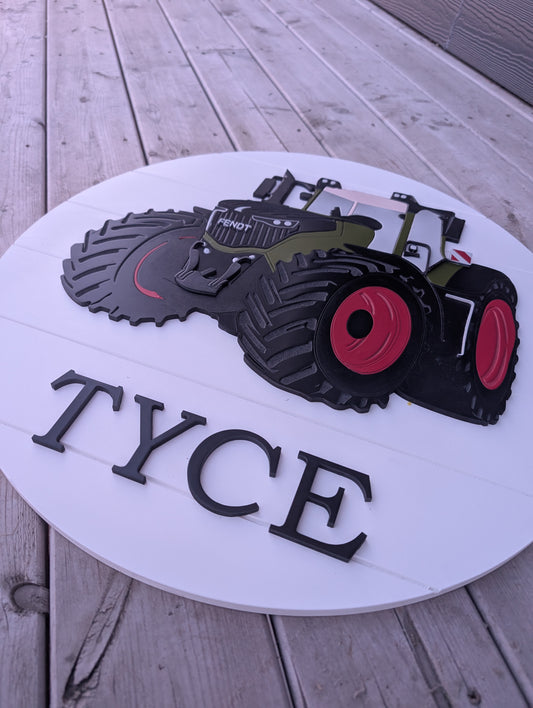 Tractor name sign customized