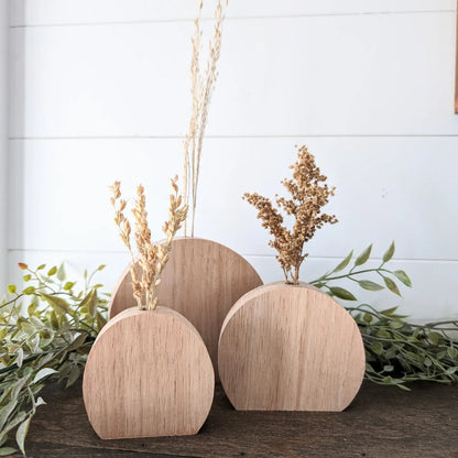 Wooden vases