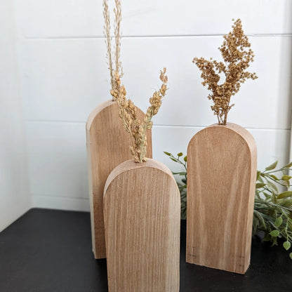 Wooden vases